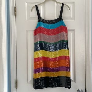 Alice & Olivia Striped Sequin Tank Dress - NWOT